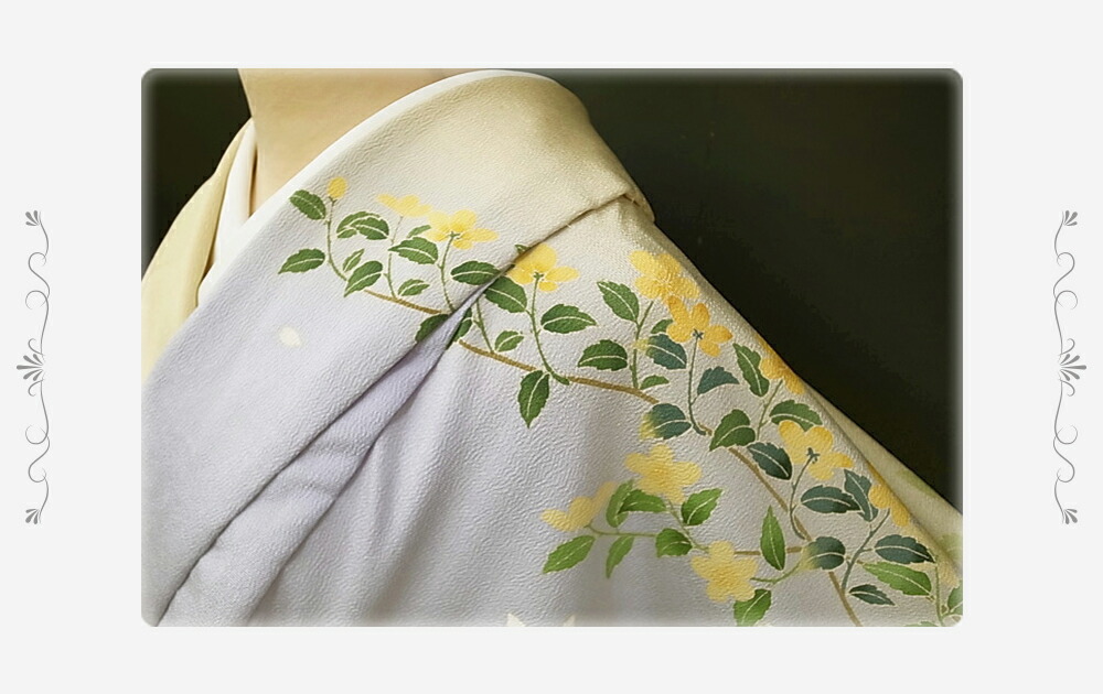 楽天市場】訪問着 正絹 未仕立て 秀美 手描友禅 桜に山吹 優美な訪問着