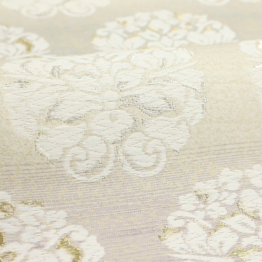 楽天市場】袋帯 正絹 唐織 西陣織 新品 白地 華文 横段 金銀糸 西陣 大