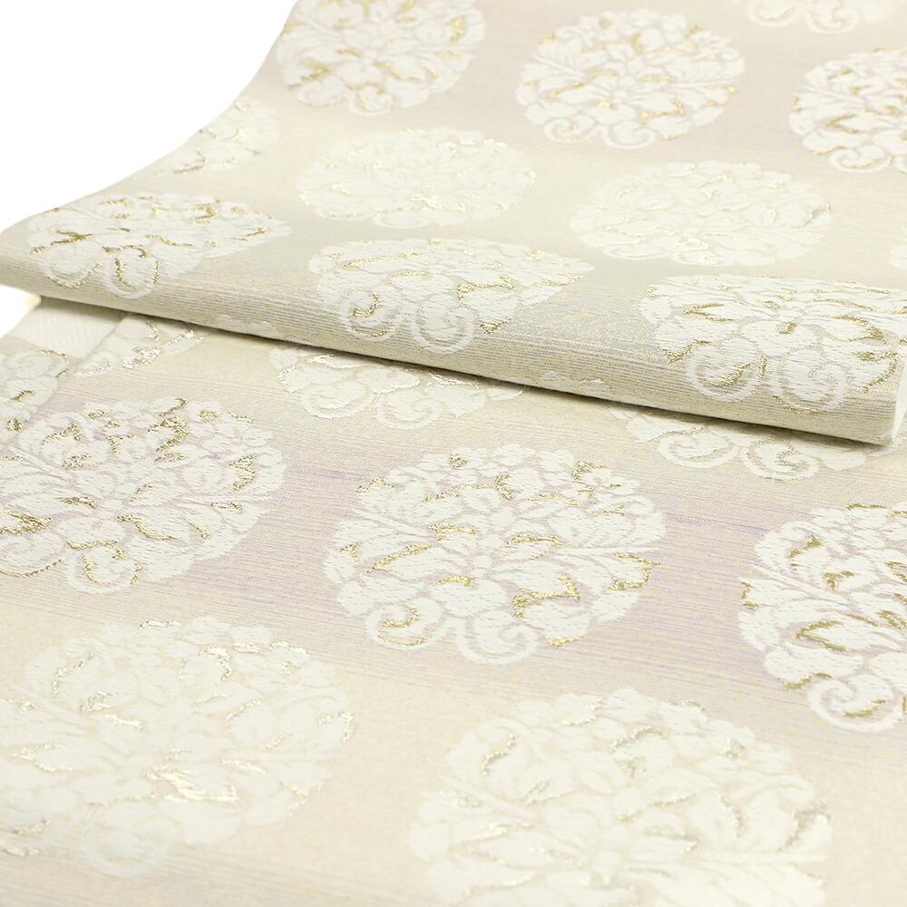 楽天市場】袋帯 正絹 唐織 西陣織 新品 白地 華文 横段 金銀糸 西陣 大