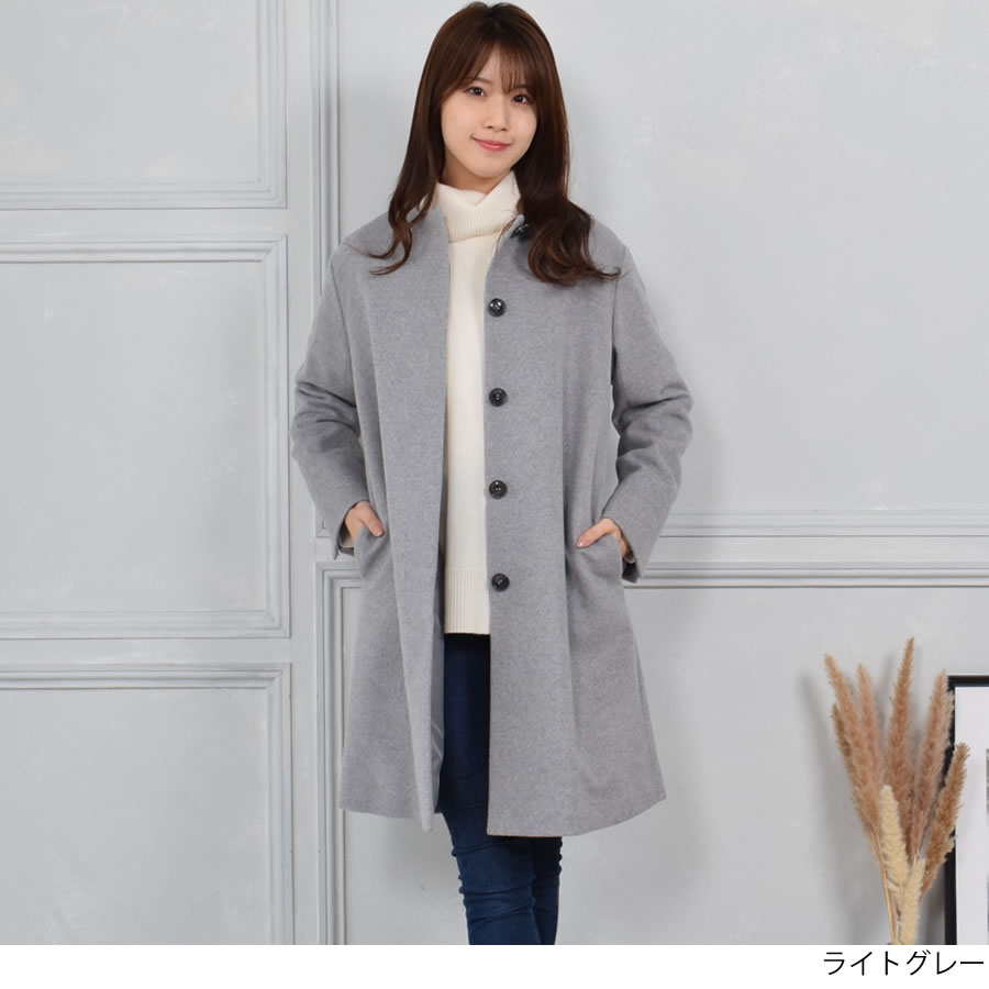 楽天市場】ノーカラーコート カシミヤコート カシミア カシミヤ ウール