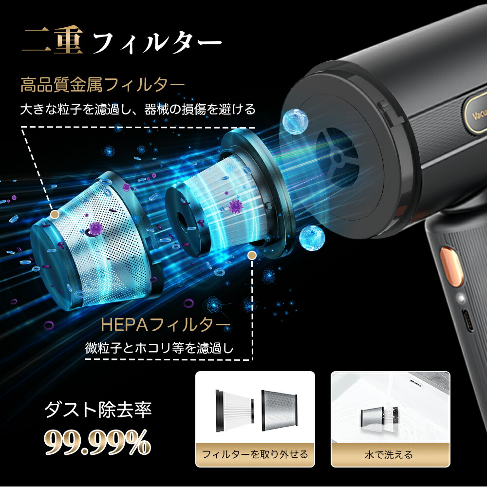 楽天市場】＼10%OFFクーポン／ハンディクリーナー 16000PA 超強力吸引