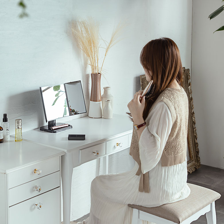 楽天市場】デスク ドレッサー テーブル 猫脚 化粧台 メイク台 コスメ台