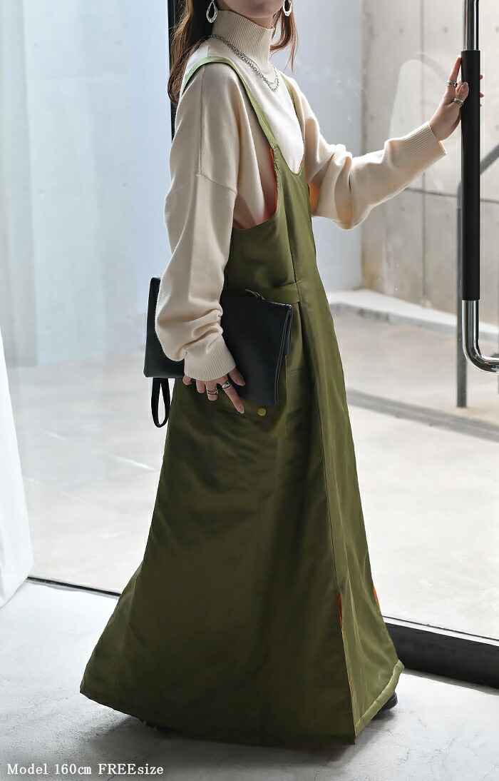 楽天市場】ワンピース MA-1 ジャンパースカート レディース ワンピ