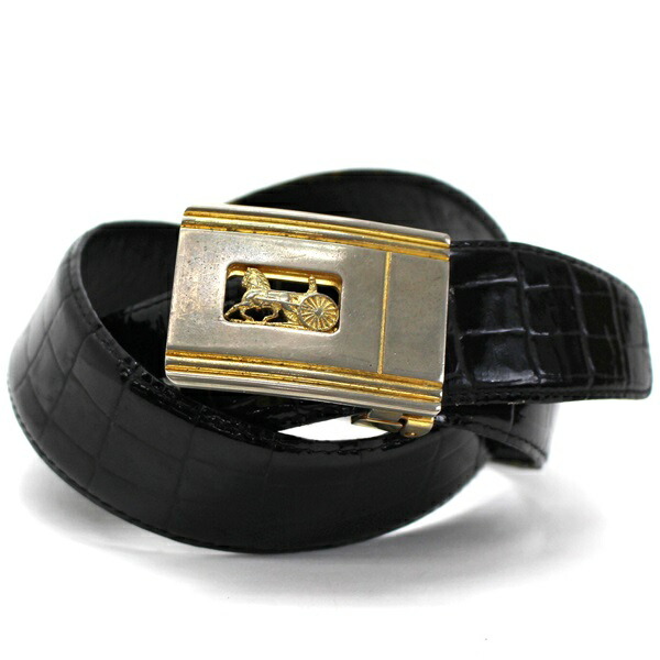 楽天市場】セリーヌ レザーベルト 馬車バックル ヴィンテージ ブラック