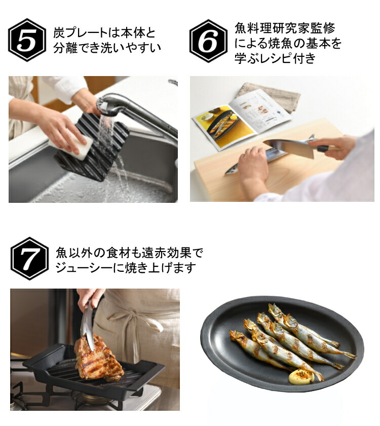 楽天市場】オークス 大人の焼魚 炭グリル OTS8010 蓋付き 炭プレート