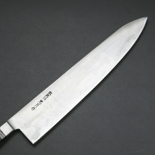 楽天市場】武蔵国光月作 牛刀 両刃 330mm全鋼 溶接手仕上げ口金付き