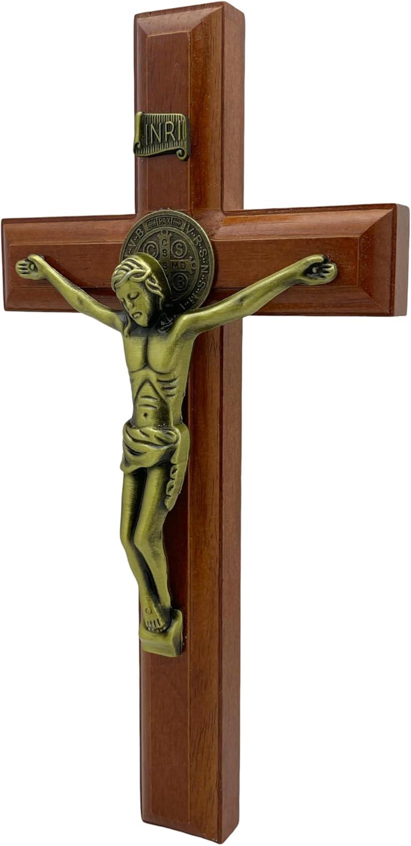 楽天市場】イエス・キリスト 木製 十字架 25cm 壁掛け用E987 (ブラウン