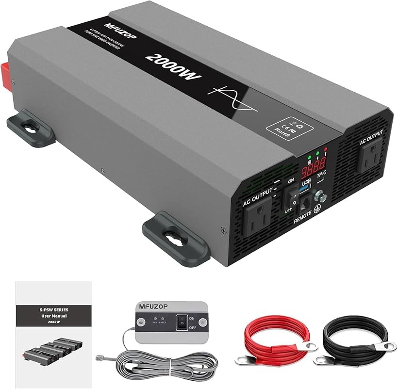 楽天市場】インバーター 2000W 正弦波 12V DC 110V AC 瞬間出力ーク