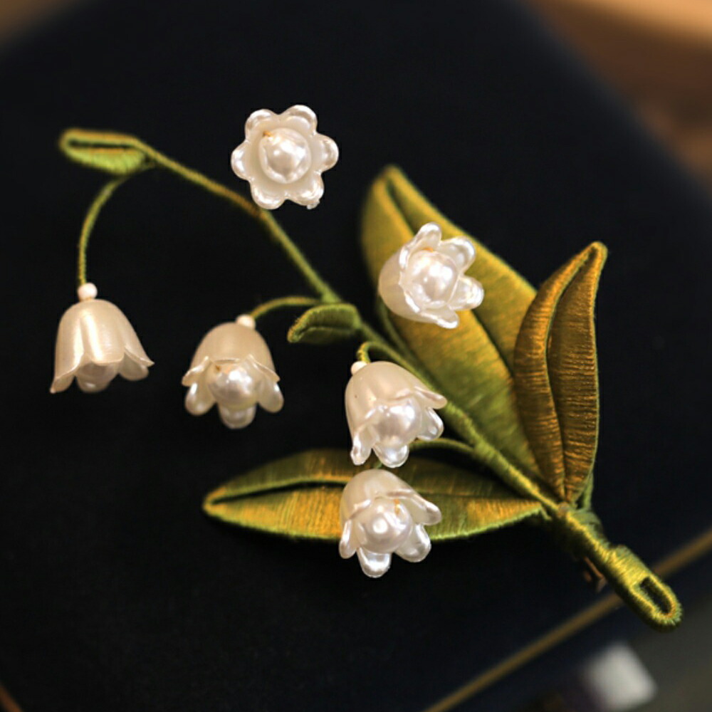 楽天市場】IwaiLoft 幸せ運ぶ 鈴蘭 ブローチ パールブローチ スズラン