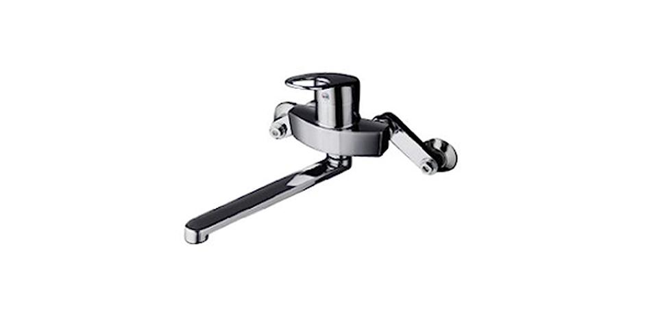 TOTO 壁付シングル混合水栓(先止め式、電気温水器用、湯側角度規制