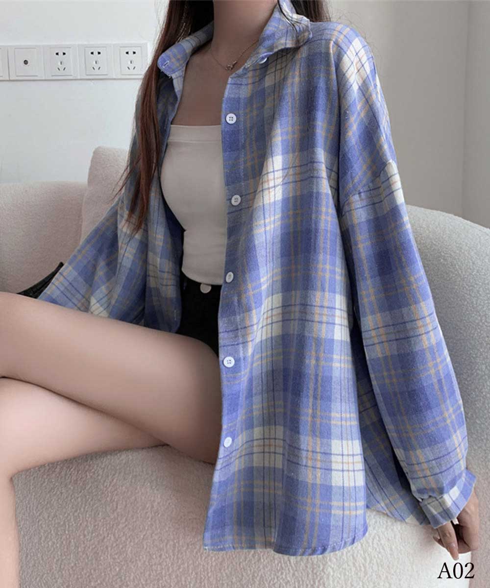 楽天市場】シャツ ブラウス チェック柄シャツ 長袖 レディース