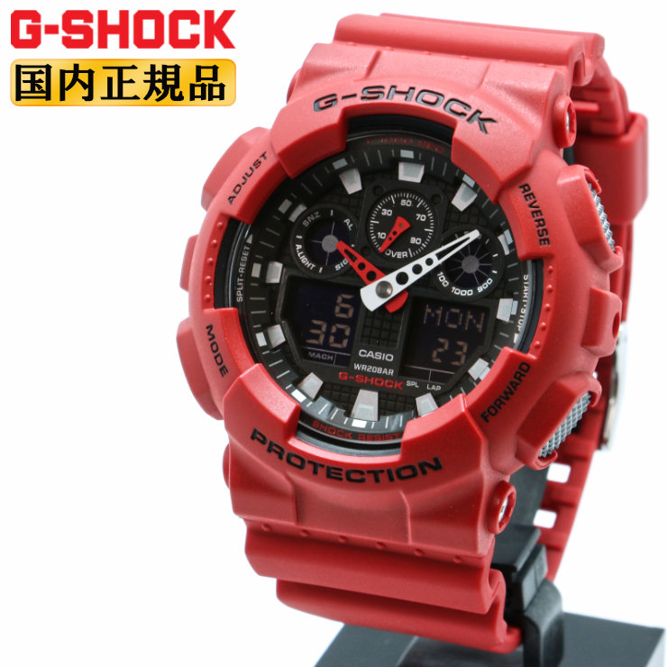 楽天市場】G-SHOCK Gショック レッド GA-100B-4AJF カシオ デジタル
