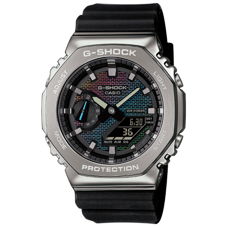 楽天市場】G-SHOCK Gショック メタルカバード レインボー文字板 GM