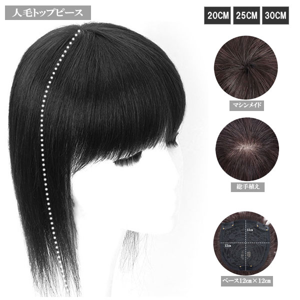 楽天市場】人毛 トップピース マシンメイド 手植えタイプ ストレート