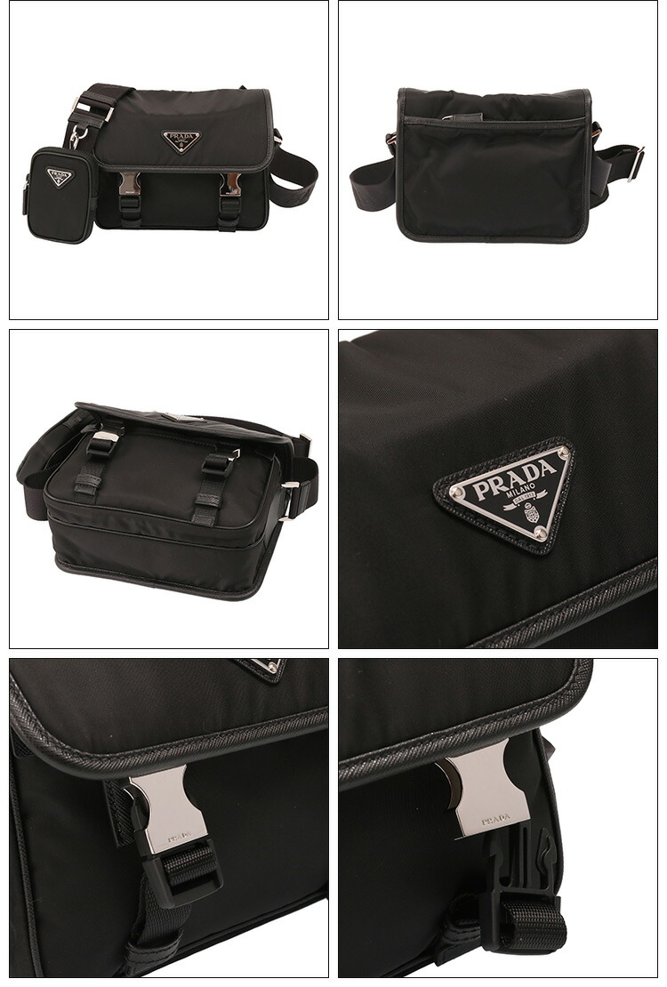 Re-Nylon ブラック メッセンジャーバッグ 2VD034 Black Re-nylon And