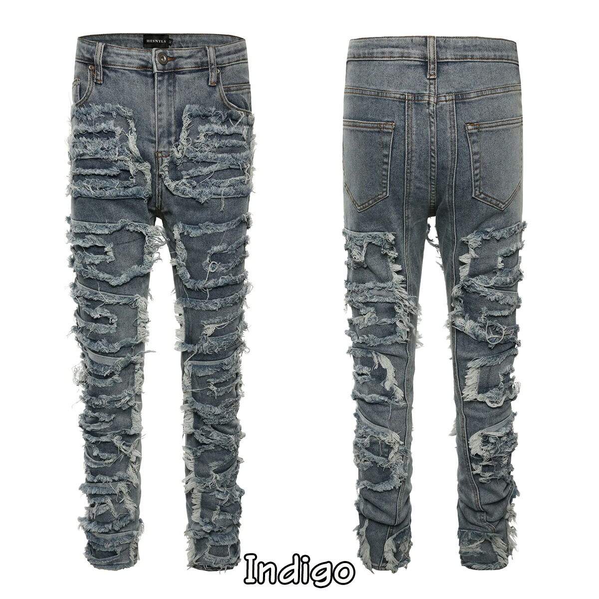 楽天市場】HESNTLS ジーンズ デニム Knife Distressed Denim ミッド