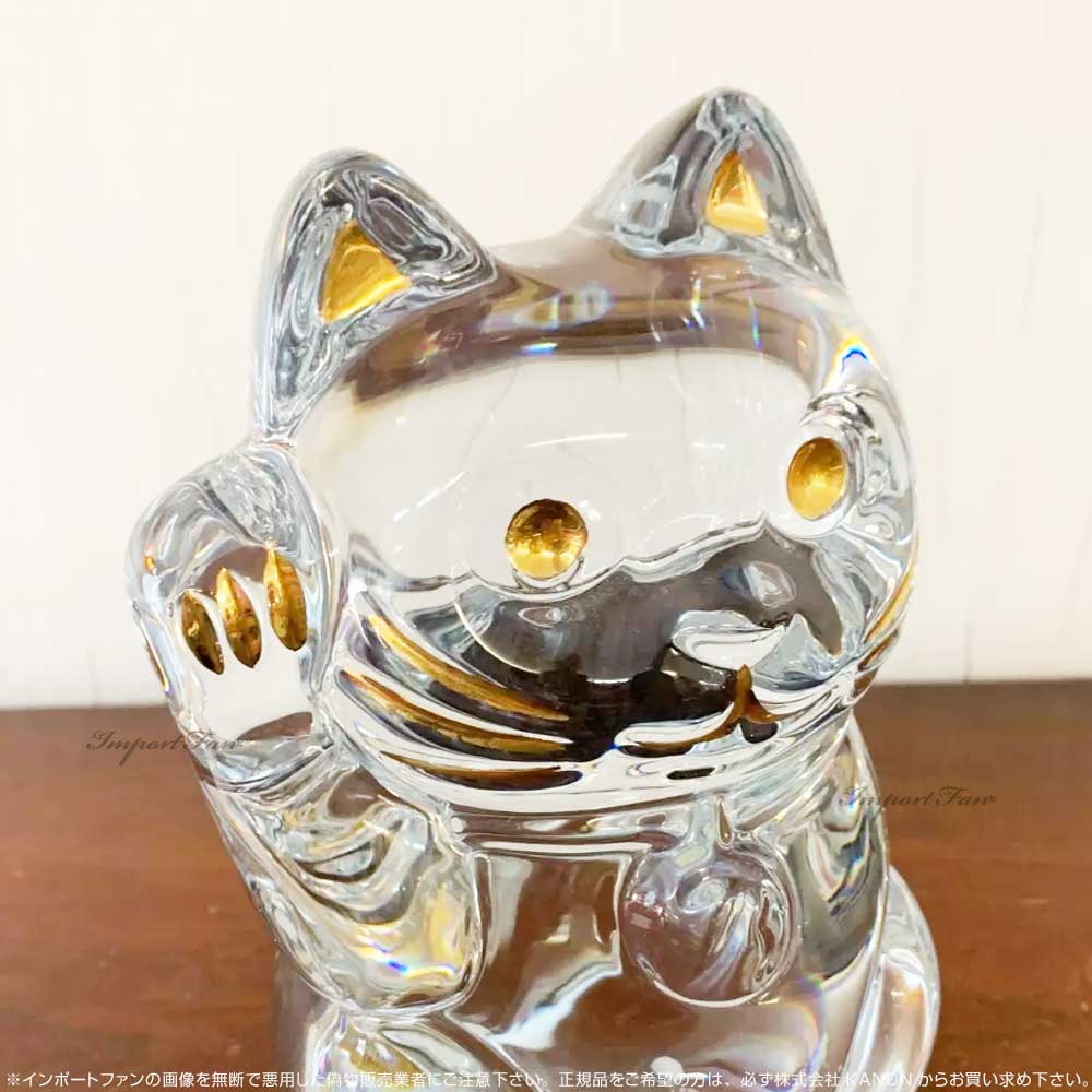 楽天市場】バカラ まねき猫 招き猫 クリスタル 座布団付 Mサイズ