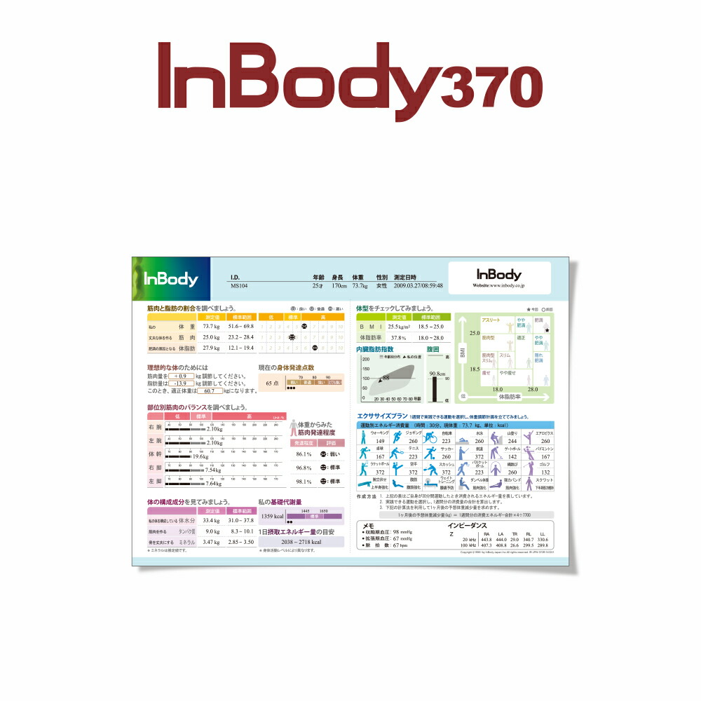 楽天市場】InBody370専用結果用紙 1,000枚入り インボディ 消耗品