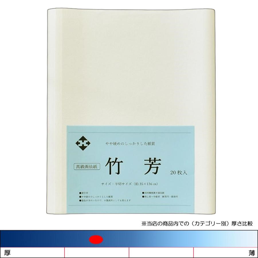 楽天市場】画仙紙半切 「竹芳」 20枚パック入り 条幅 書道用紙 機械漉