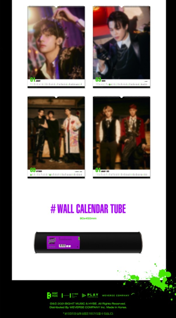 楽天市場】BTS 2022 Wall Calendar【カレンダー+カレンダー支管筒