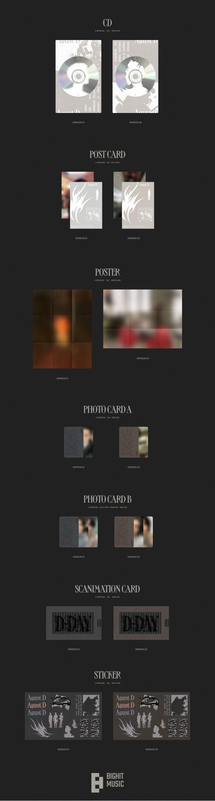 楽天市場】Agust D (SUGA) - Solo Album 「D-DAY」 シュガ ユンギ ミン