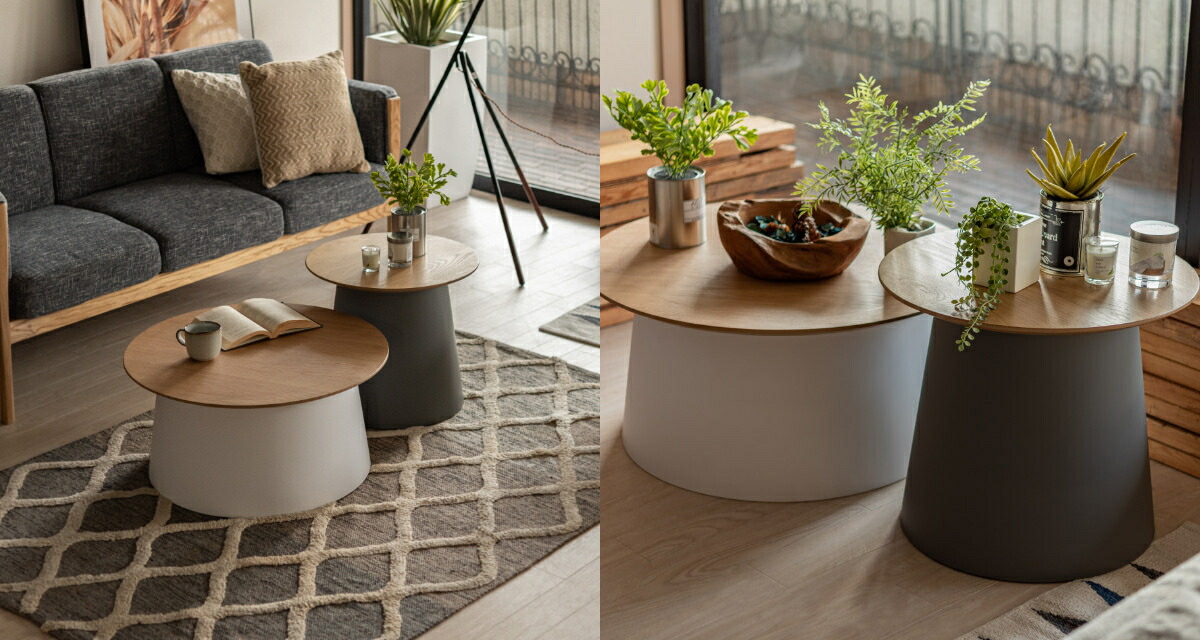 楽天市場】ラウンドテーブル 幅49cm 円形 木製 （ 送料無料 サイド