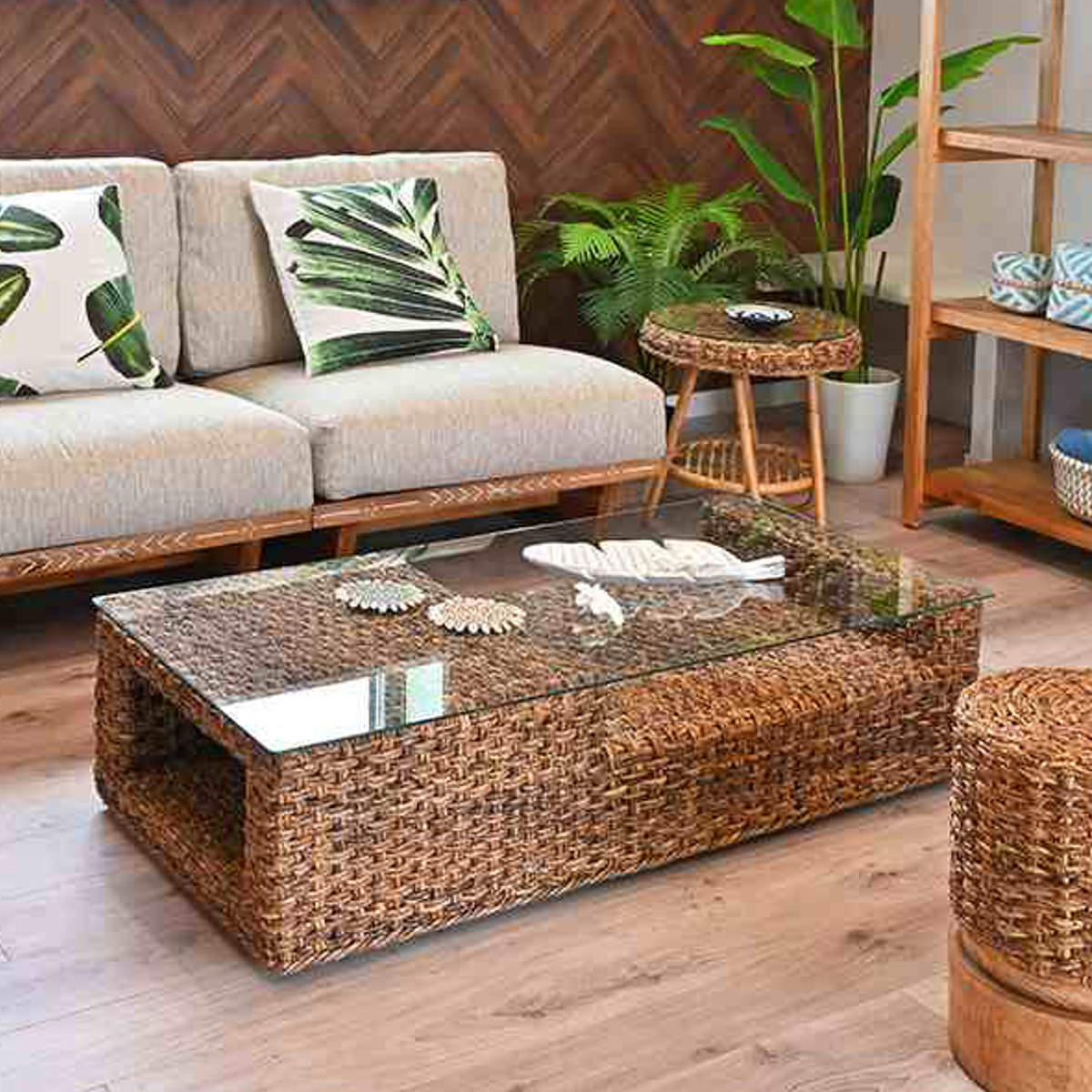 楽天市場】ローテーブル 幅120cm ガラス天板 ハワイアンリゾート風