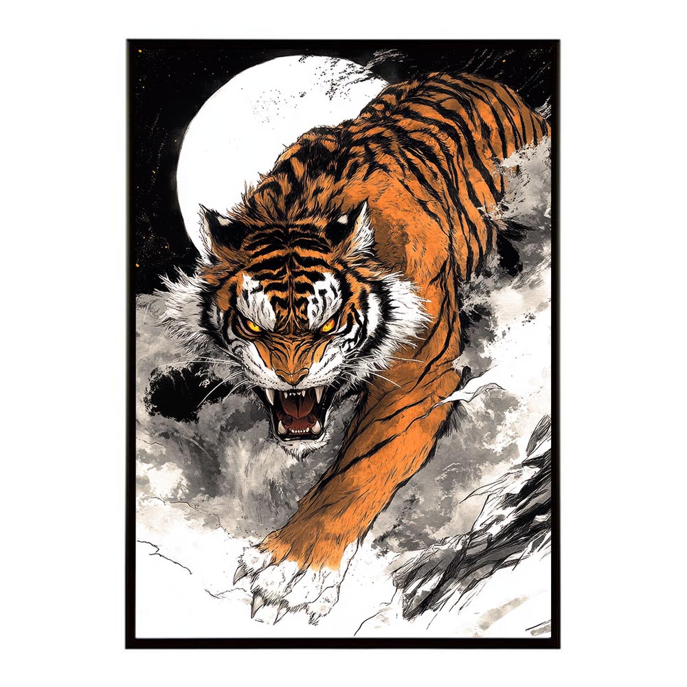 楽天市場】トラ 虎 絵画 掛け軸風 浮世絵 画家 日本 和風 絵 アート