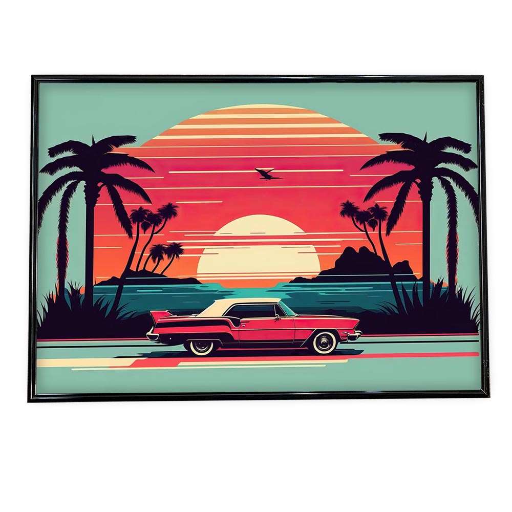 楽天市場】ハワイアン イラスト ポスター ヤシの木 レトロ 【選べる全