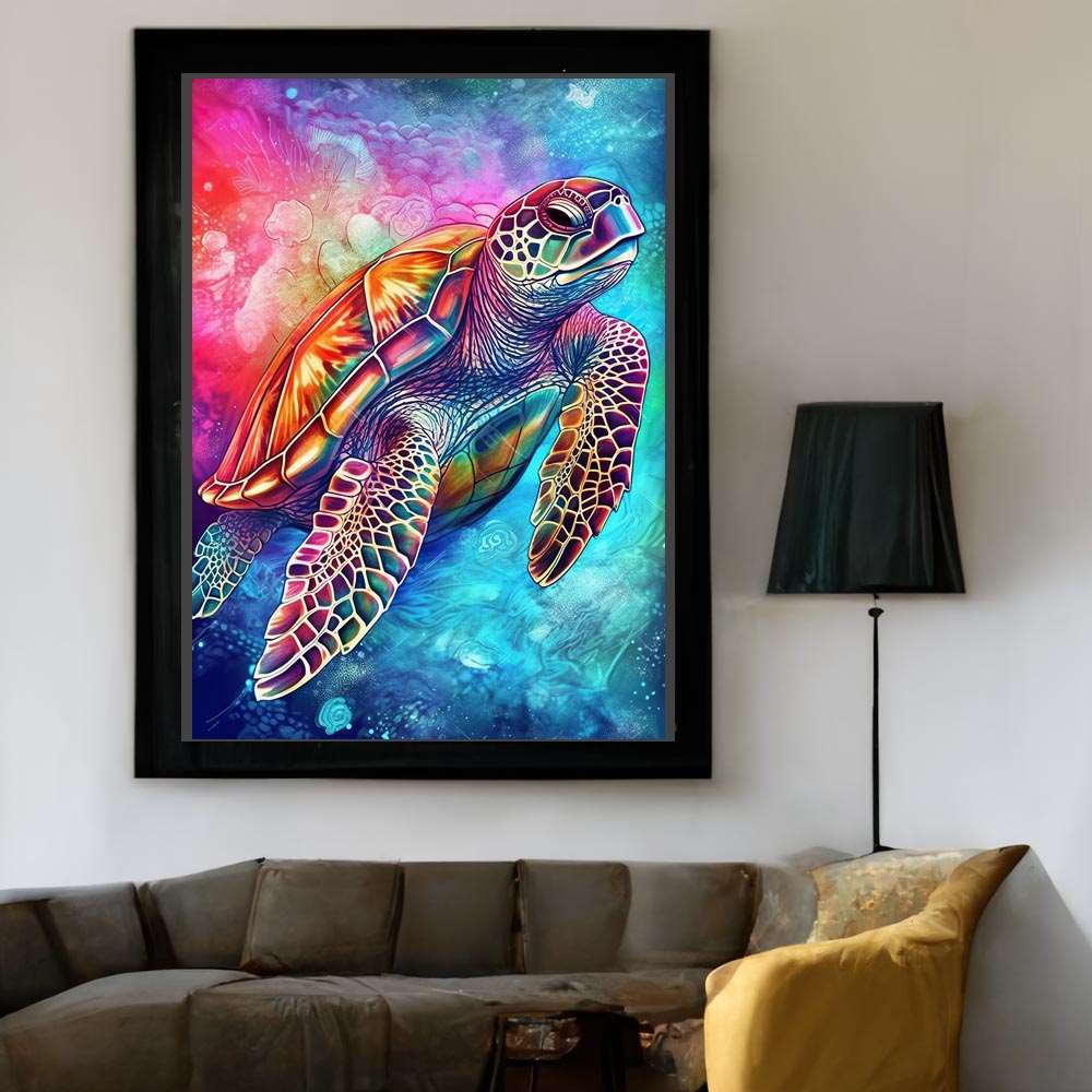 楽天市場】カラフル ウミガメ 海亀 レインボー ポスター 【選べる全