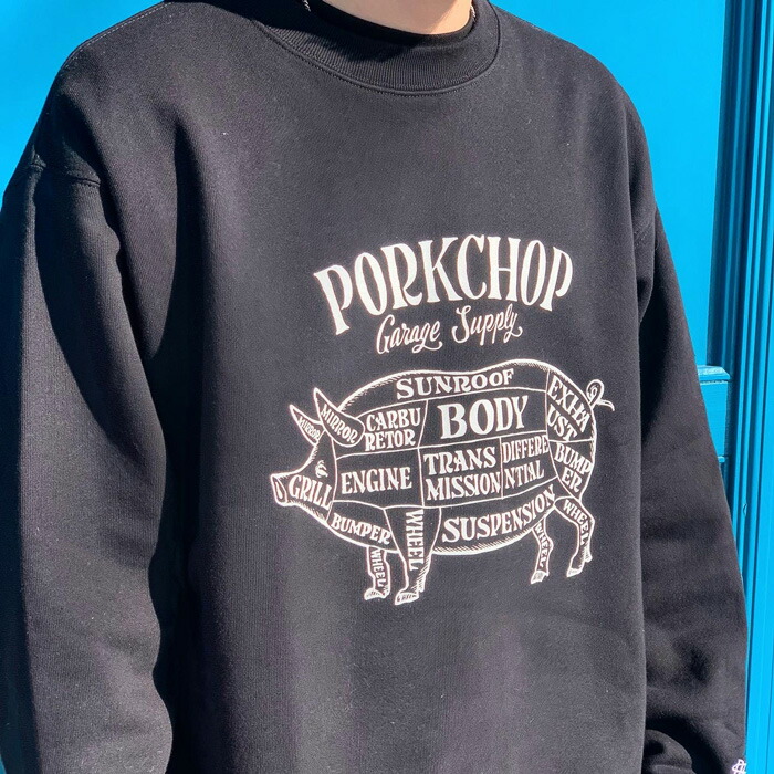 Pork Chop Garage Supply スウェット ネイビー ポークチョップ PORKCHO