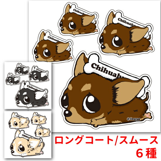 楽天市場】【 チワワ シール ステッカー 「カラー」 くたいぬ デザイン