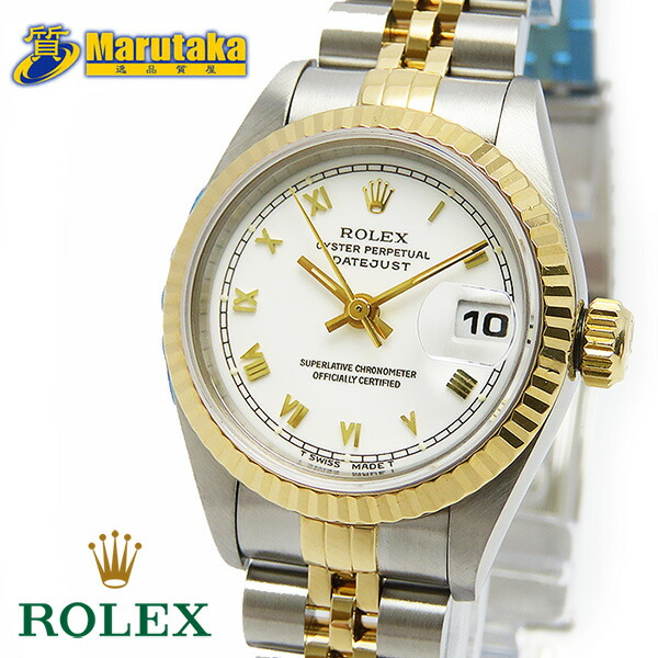 楽天市場】ロレックス 69173 デイトジャスト ホワイトローマン ROLEX