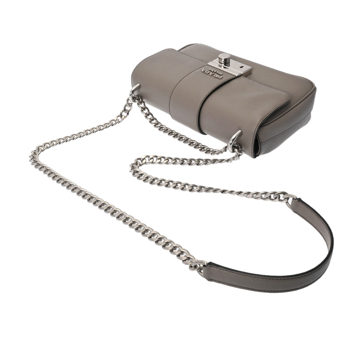 楽天市場】プラダ PRADA チェーンショルダー グレー 1BD298