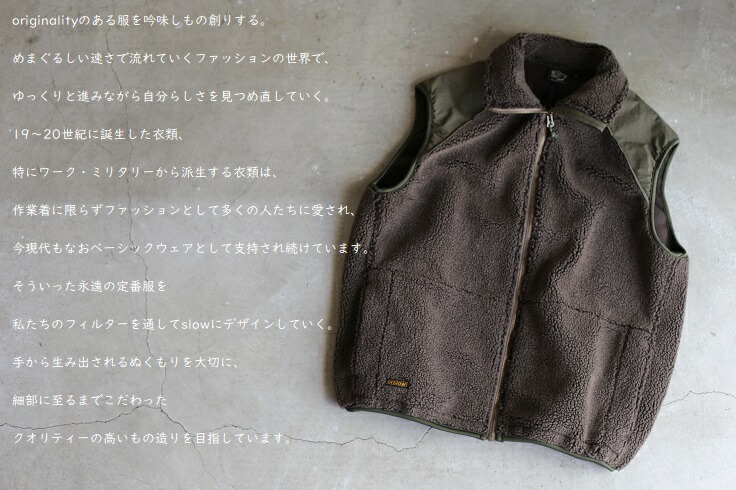 楽天市場】【orslow】FLEECE VEST BROWN フリースベスト ブラウン