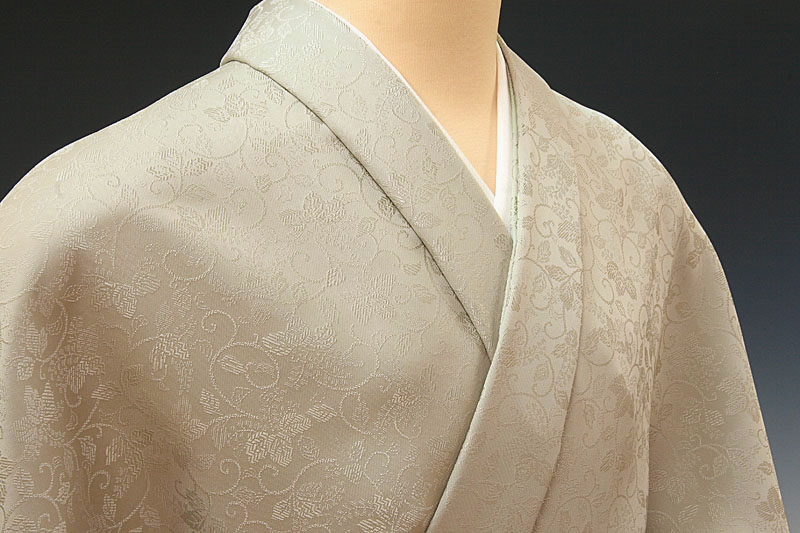 楽天市場】色無地 先練唐織桐唐草 利休茶【反物1反・胴裏1枚・共色八掛