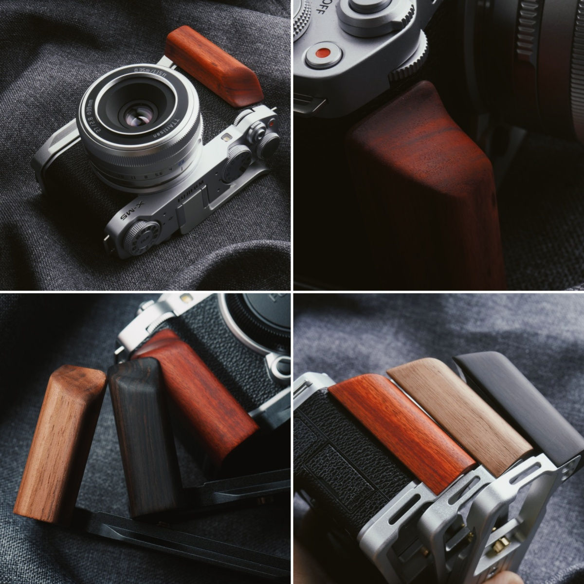 楽天市場】FUJIFILM X-M5 XM5 専用 カメラウッドグリップ 高級檀木材