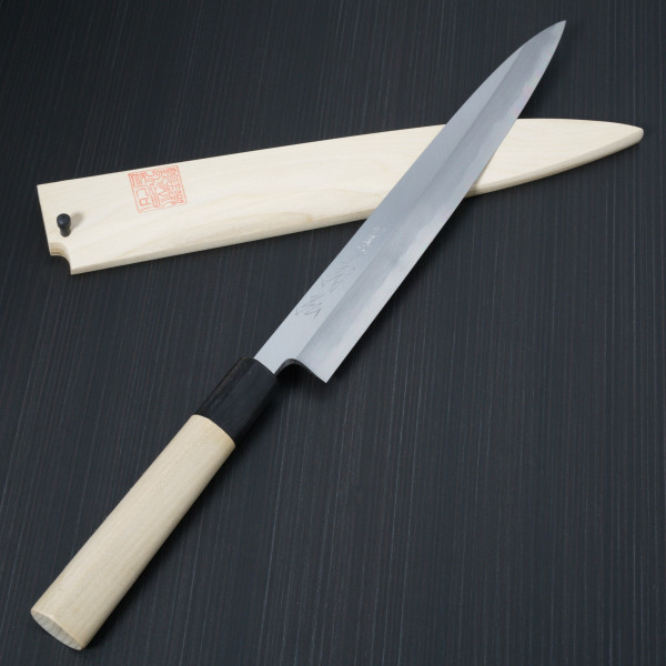 楽天市場】【楽天1位】包丁 柳刃240mm 郷右馬允義弘 上作 白紙2号 鞘付