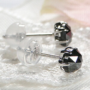 楽天市場】Pt900【1.0ct】一粒 ブラックダイヤモンド スタッドピアス