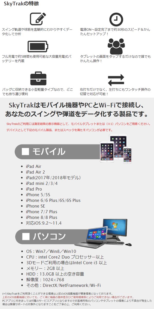 楽天市場】♪スカイトラック ゴルフ弾道測定器 (スカイトラック本体+