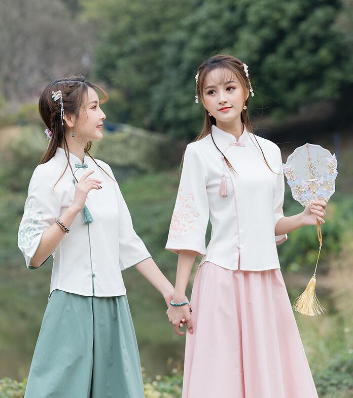 楽天市場】綿麻ブラウス リネン シャツ ナチュラルチャイナ服ブラウス