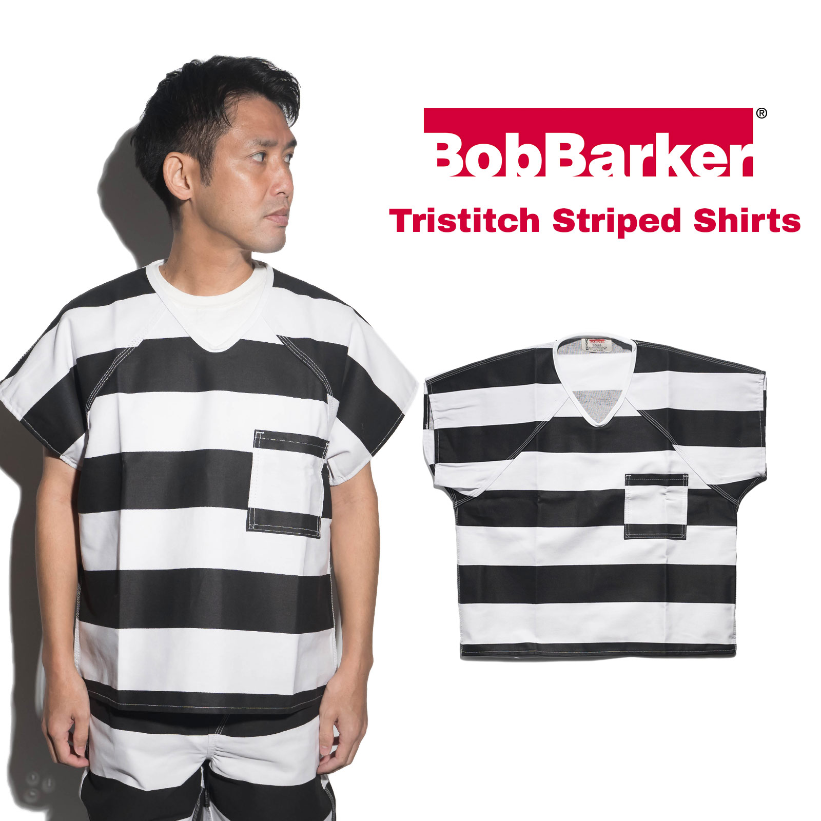 楽天市場】ボブバーカー BOB BARKER トリプルステッチストライプシャツ