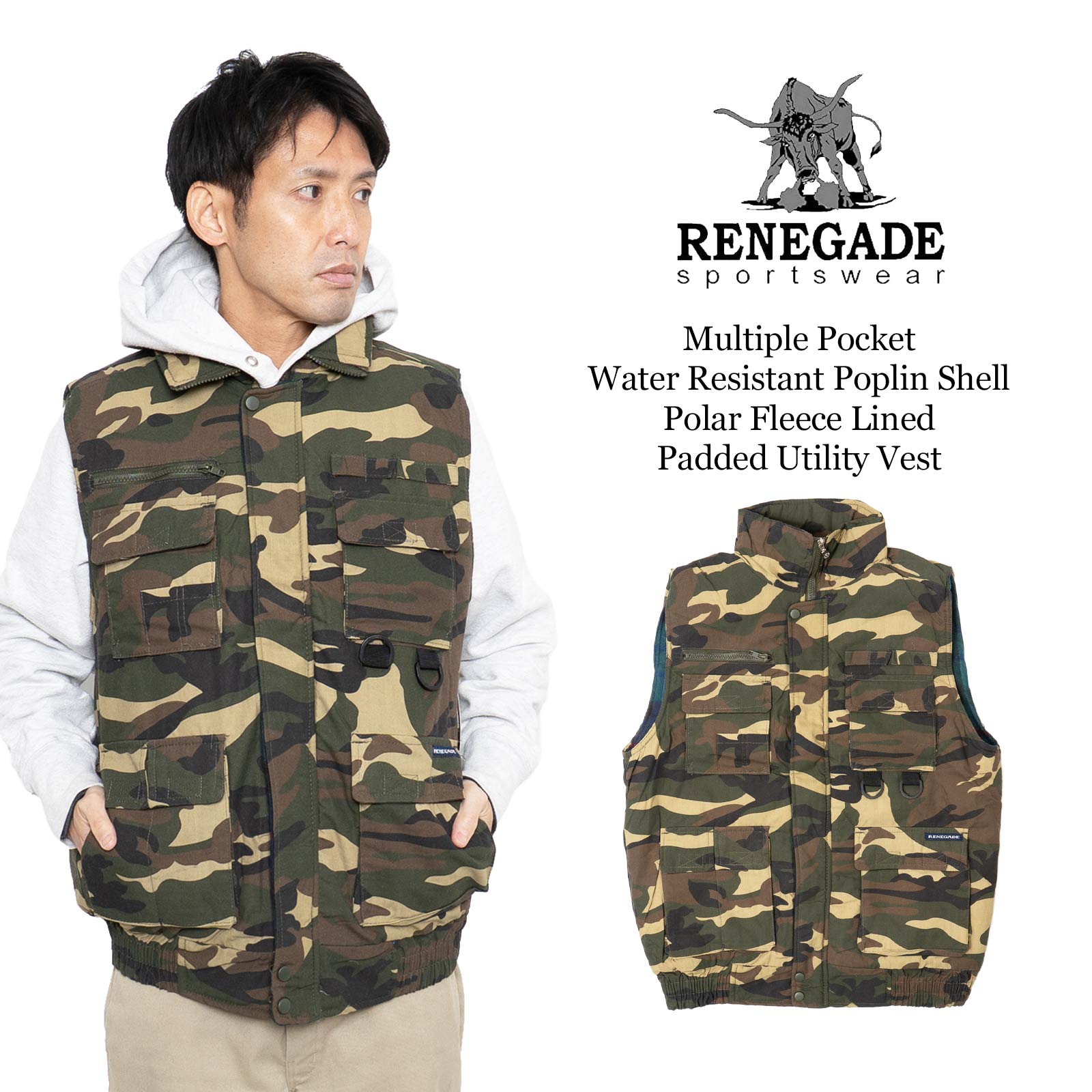 楽天市場】Renegade Sportswear マルチポケット ユーティリティベスト
