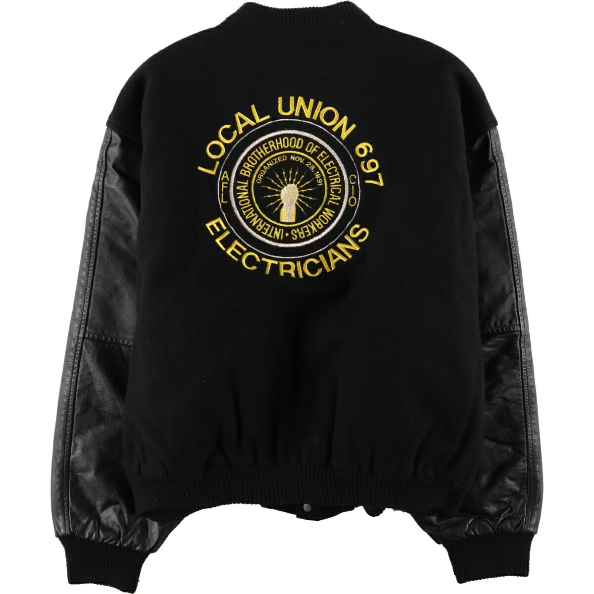 楽天市場】古着 90年代 Nemesis SPORTSWEAR バック刺繍 袖革ウール