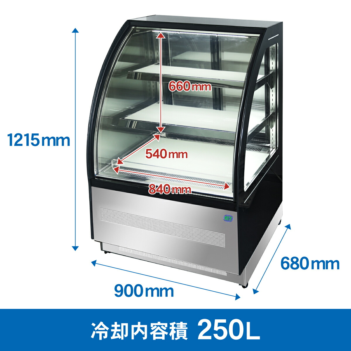 楽天市場】RIT 対面冷蔵 ショーケース（ラウンド型） RITS-126T 冷蔵