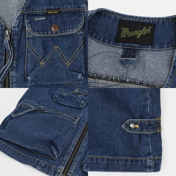 楽天市場】Wrangler WI2113-36 デニムベスト ジップアップ デニム フル