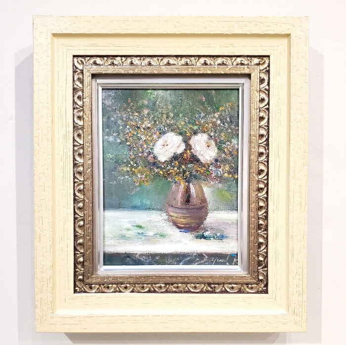 F40号】冬の日#02 油絵 oilpainting 原画 ホワイト チェック F40号】冬