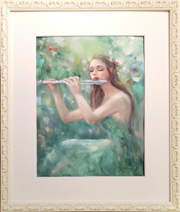 楽天市場】絵画 原画 「Muse in the forest」 水彩/パステル F6