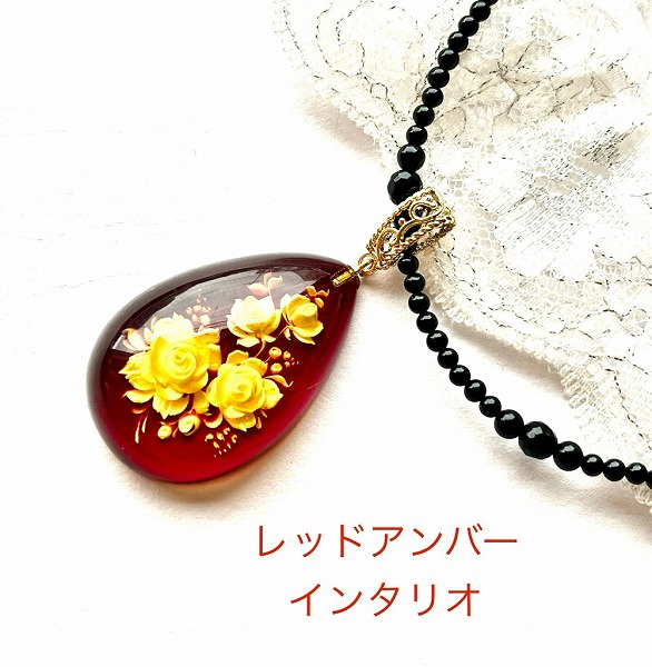 楽天市場】【還暦祝い 女性】【琥珀 ネックレス】インタリオ 薔薇