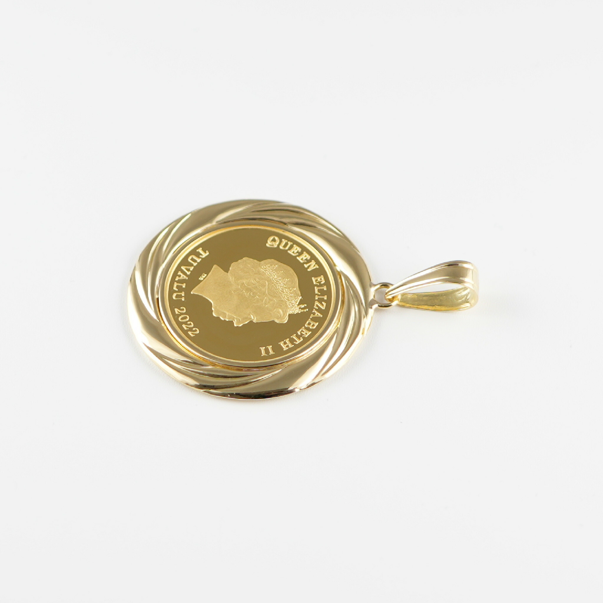 楽天市場】ペンダントトップ K24 ツバルホース コイン 1/5oz K18 枠付